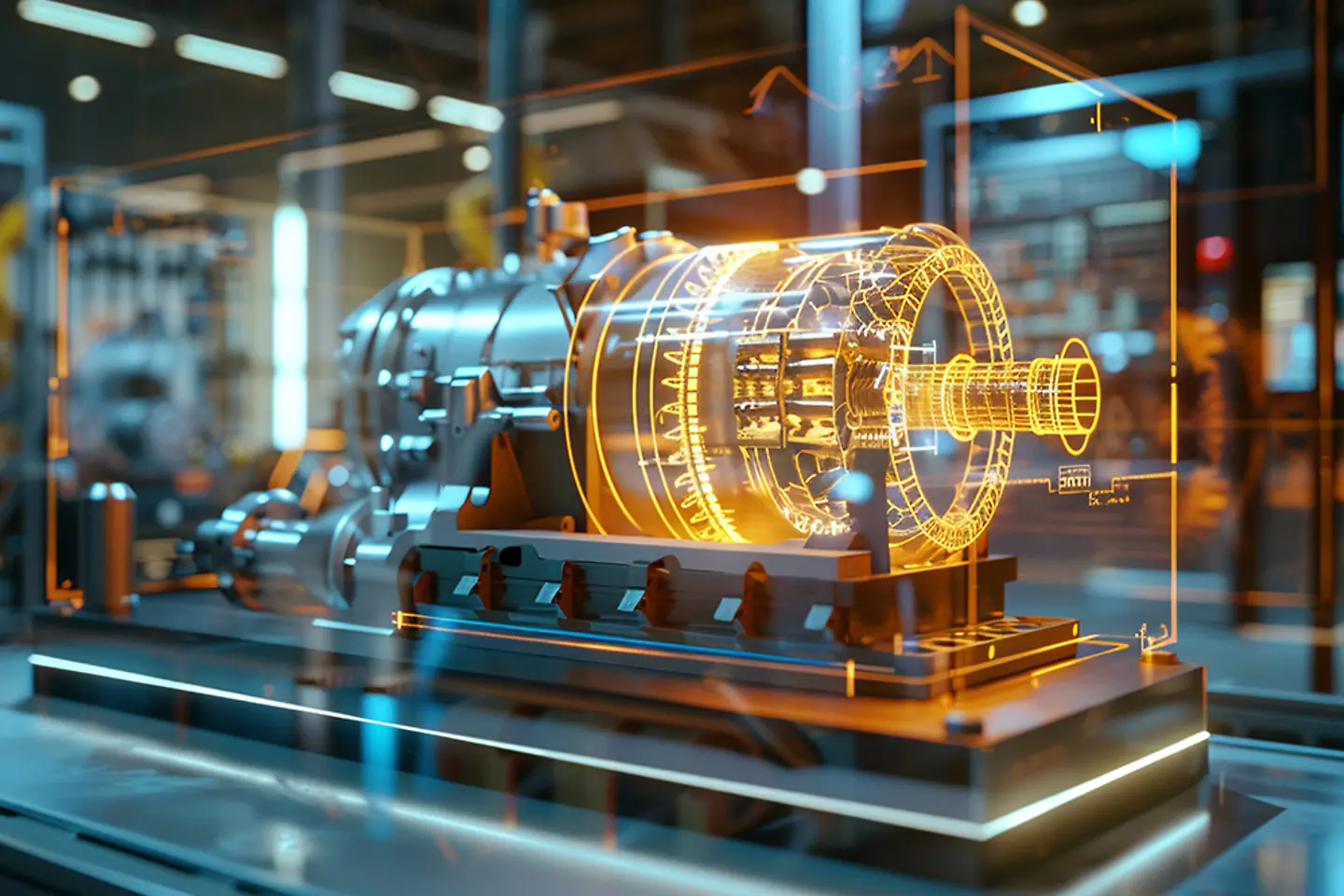 A holographic display showcasing the intricate architecture of a software program being built