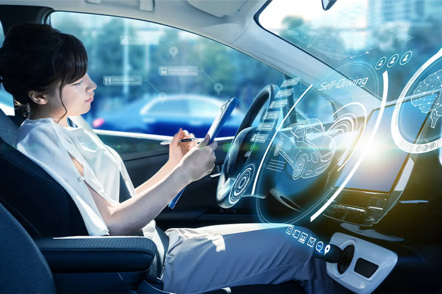 Interior of an autonomous car