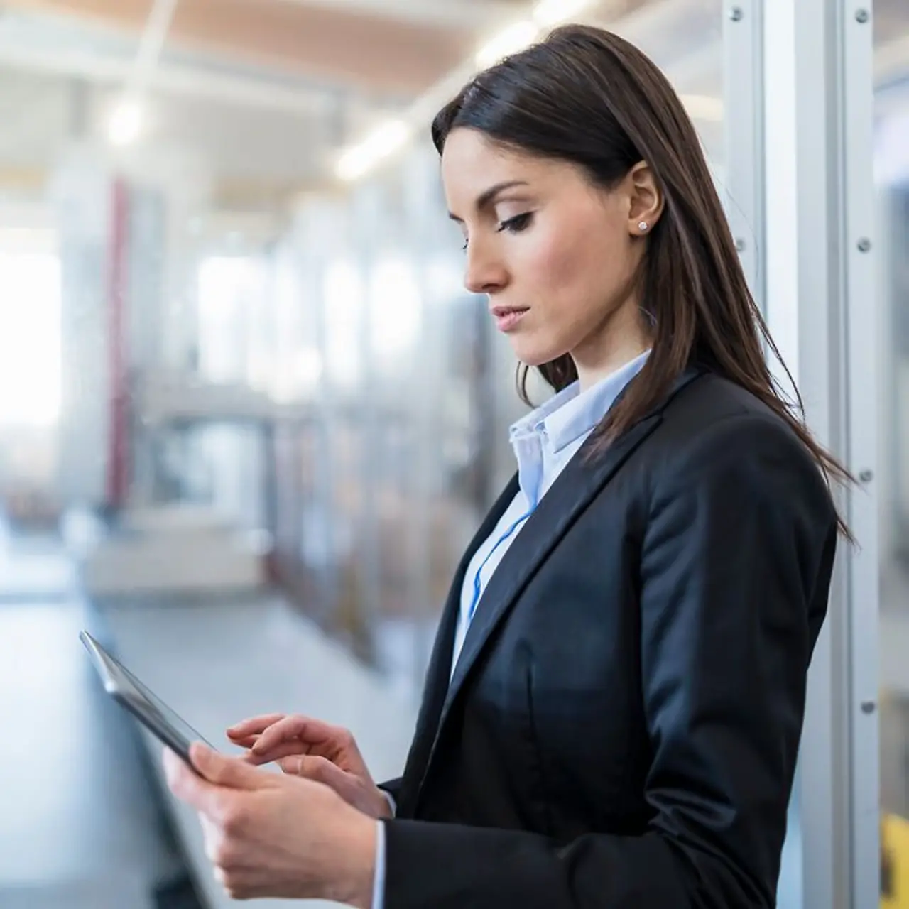 Female professional working on a tablet