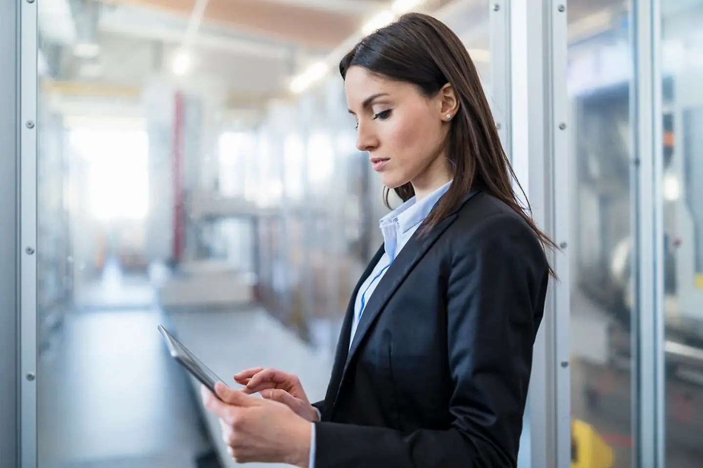 Female professional working on a tablet
