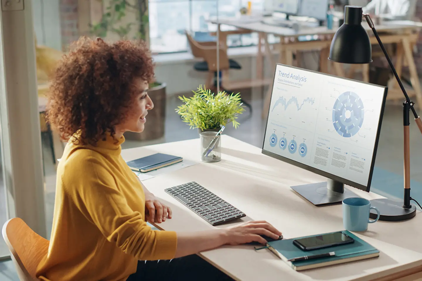 Female professional working in creative office