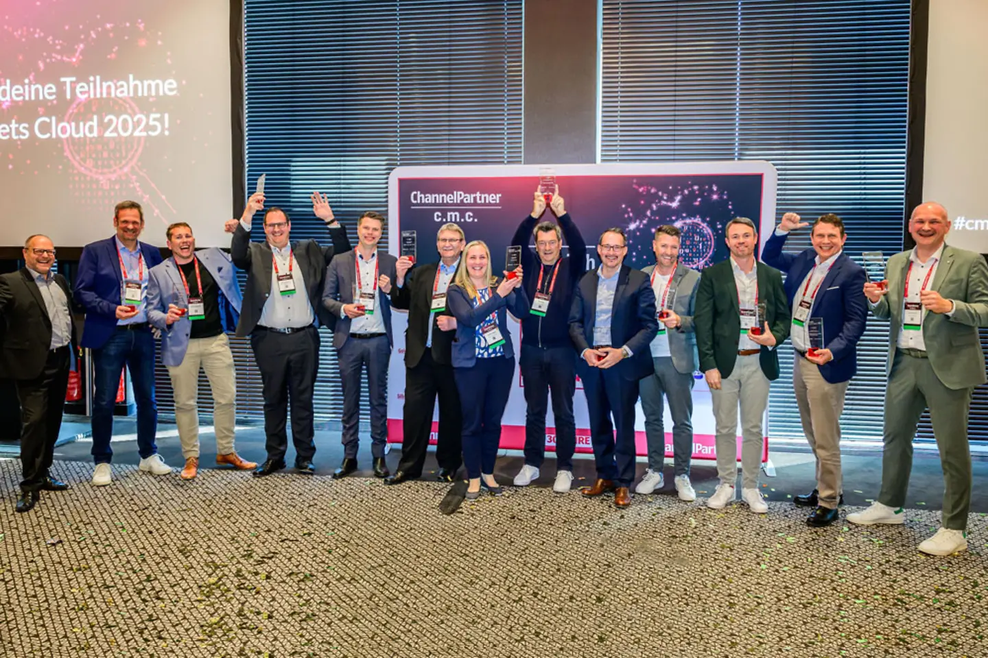 The award winners on stage