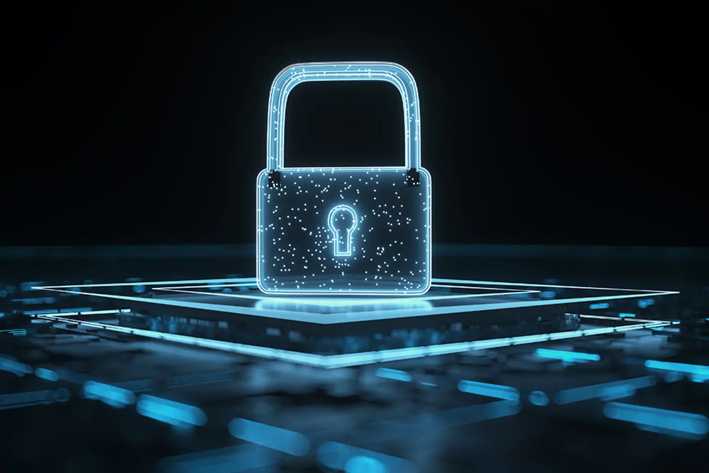 Security graphic icon on keyboard