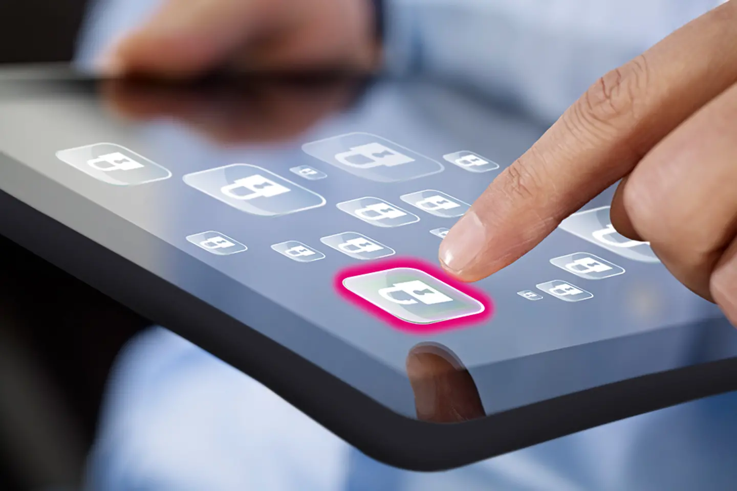 Application icons on phone screen