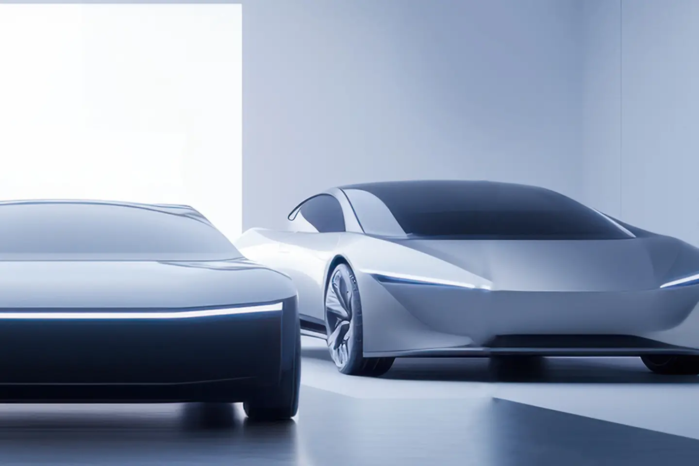 Imagen generada por IA - Coches futuristas en un concesionario