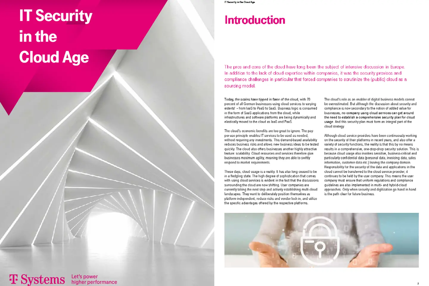 Cover and the next three pages as a screenshot showing the whitepaper: IT Security in the Cloud Age