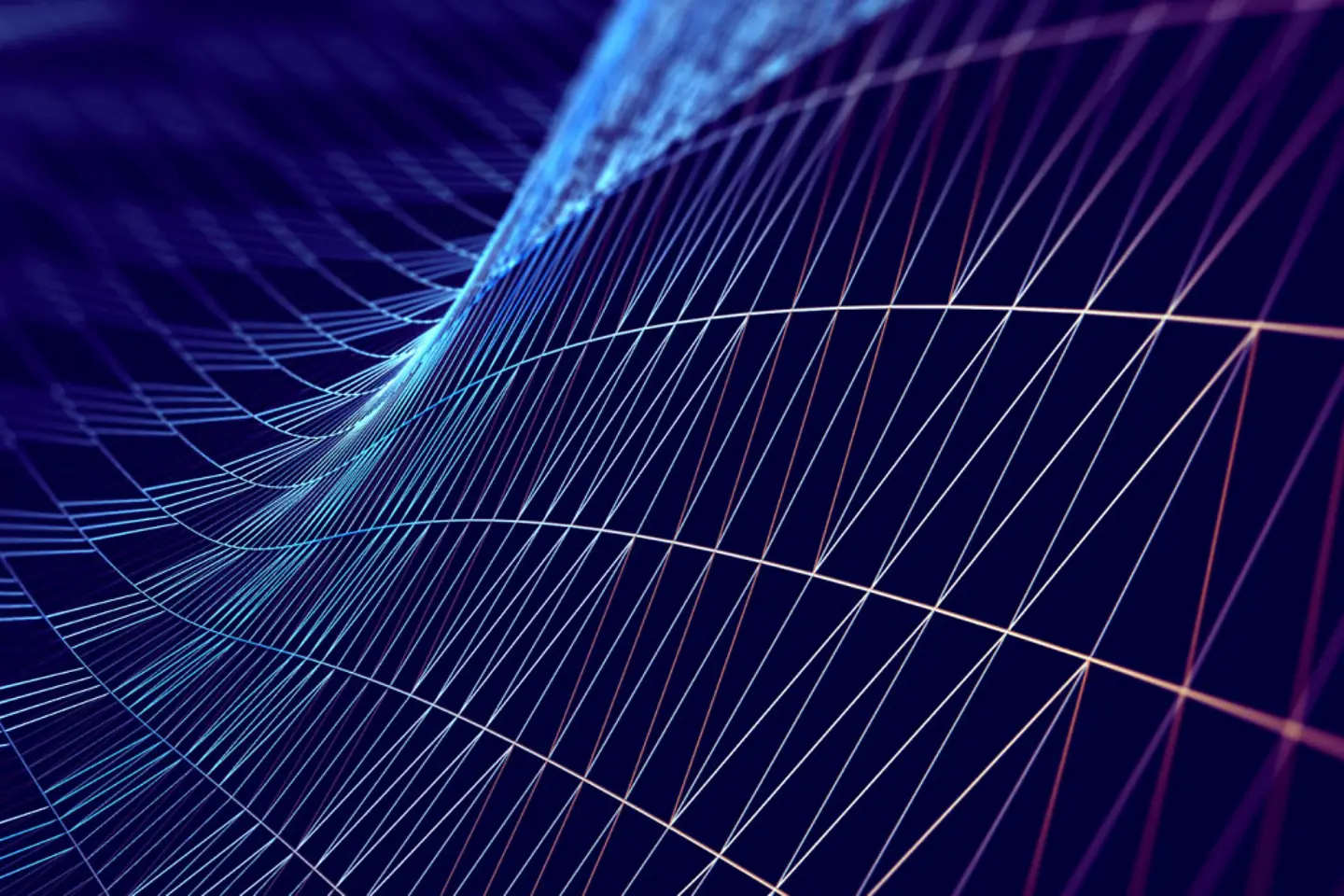 Red abstracta azul-naranja en forma de onda