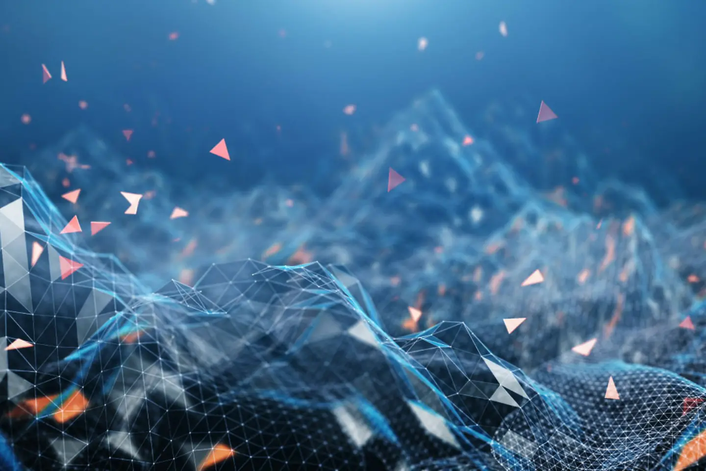 estructura de red topográfica azul abstracta 