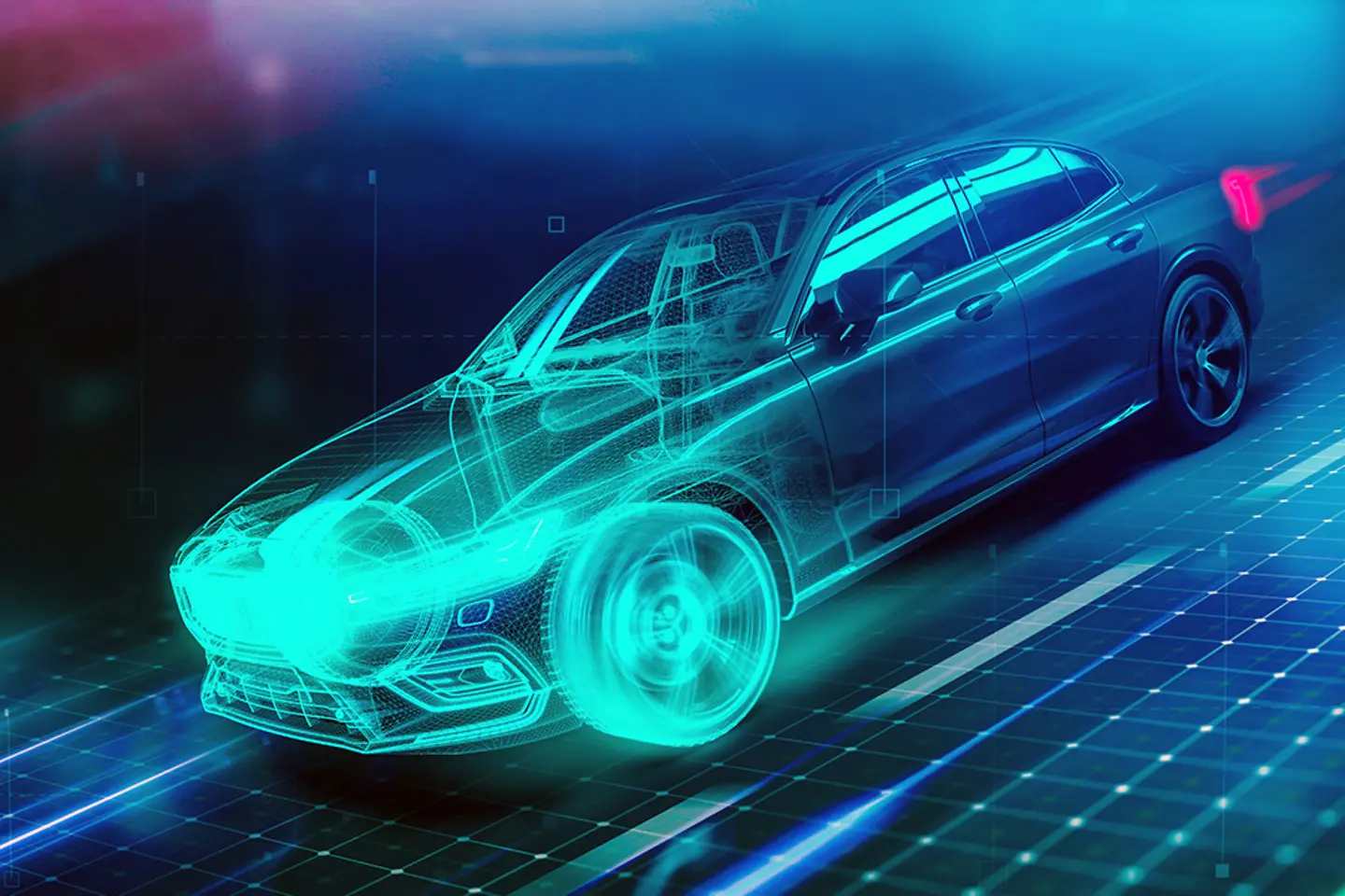 High speed futuristic sports car 3d illustration