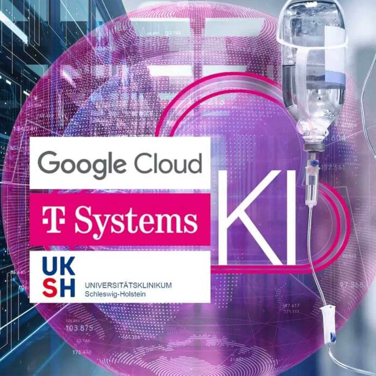 Cloud-Lösung im Krankenhaus, Serverraum im Krankenhaus, KI, Google Cloud, T-Systems, UKSH