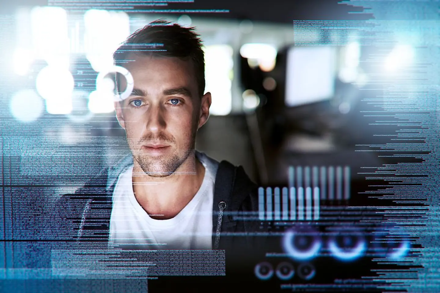 Automotive engineer checking the product design using AR