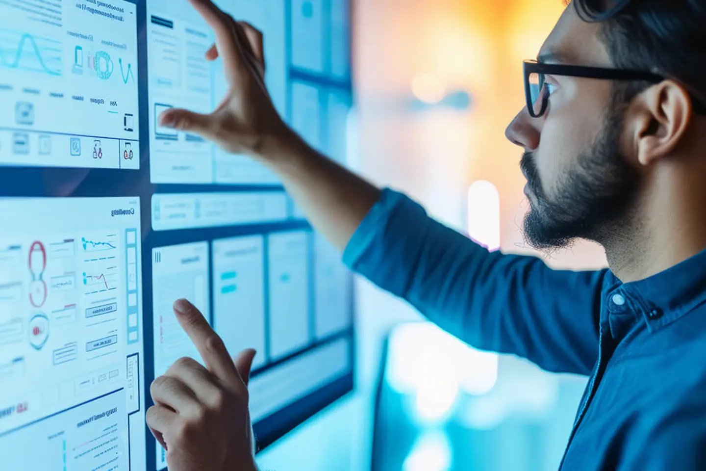 UX designer working on a portal website design to improve customer experiences