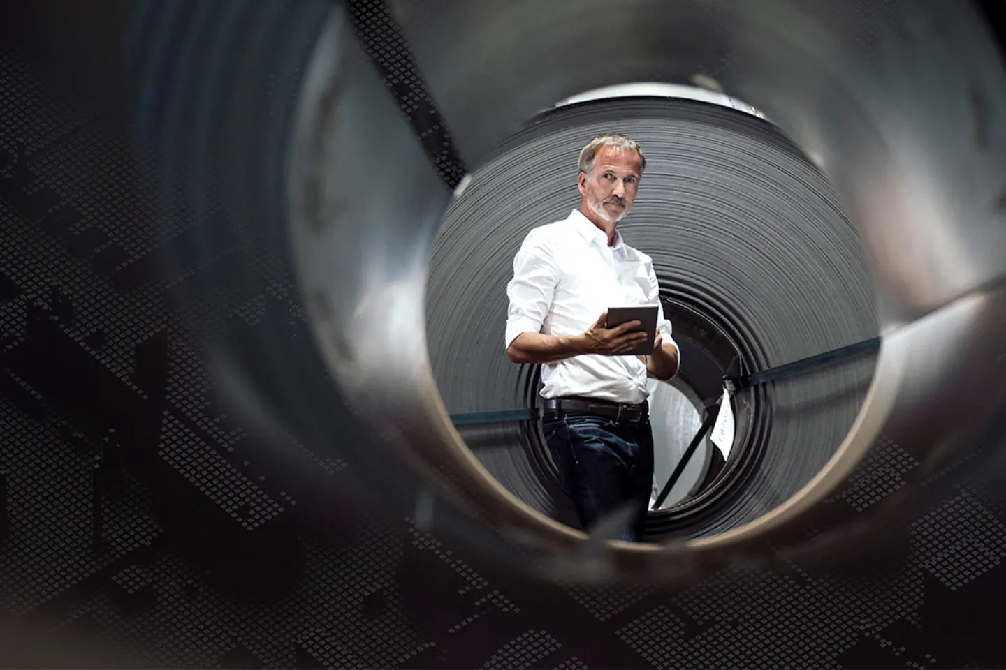 Uso profissional de tablets em uma fábrica