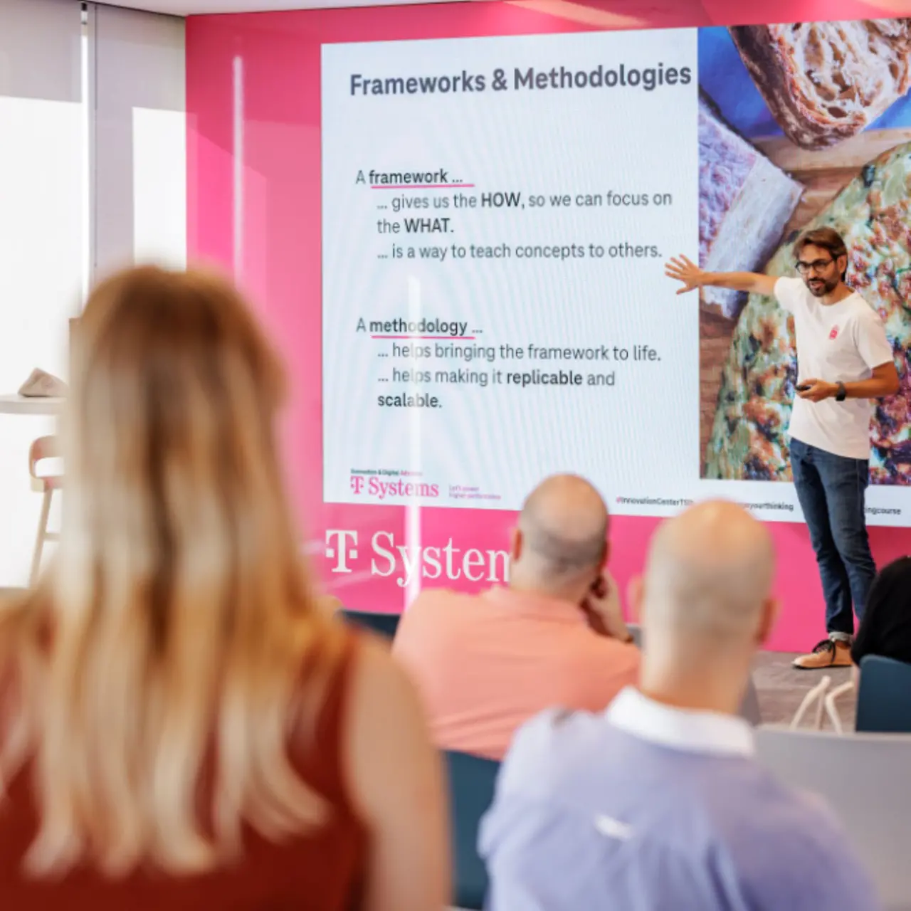 Expert presenting methodology at Innovation Center Barcelona